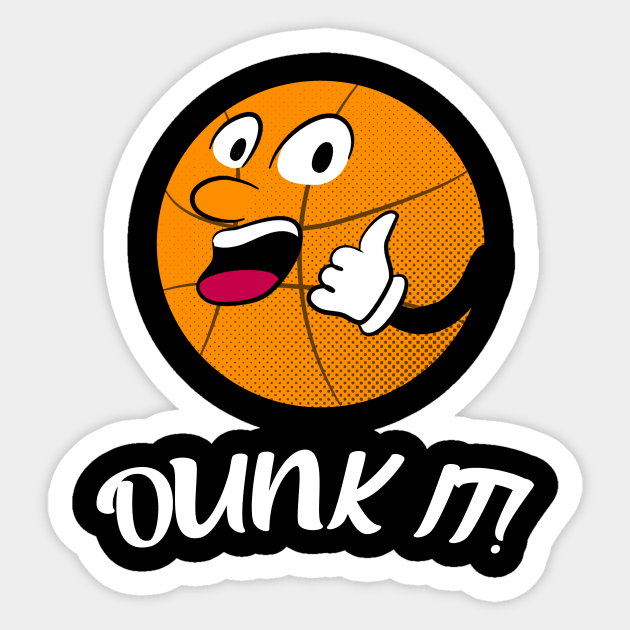 Funny Basketball Dunk It Cartoon Basketballer Sticker by Foxxy Merch